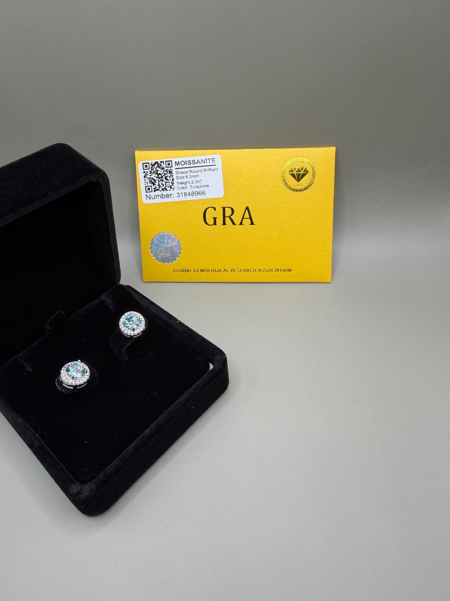 Certified Moissanite Halo Stud Earrings – Round Cut | GRA Certified | Nickel-Free Alloy